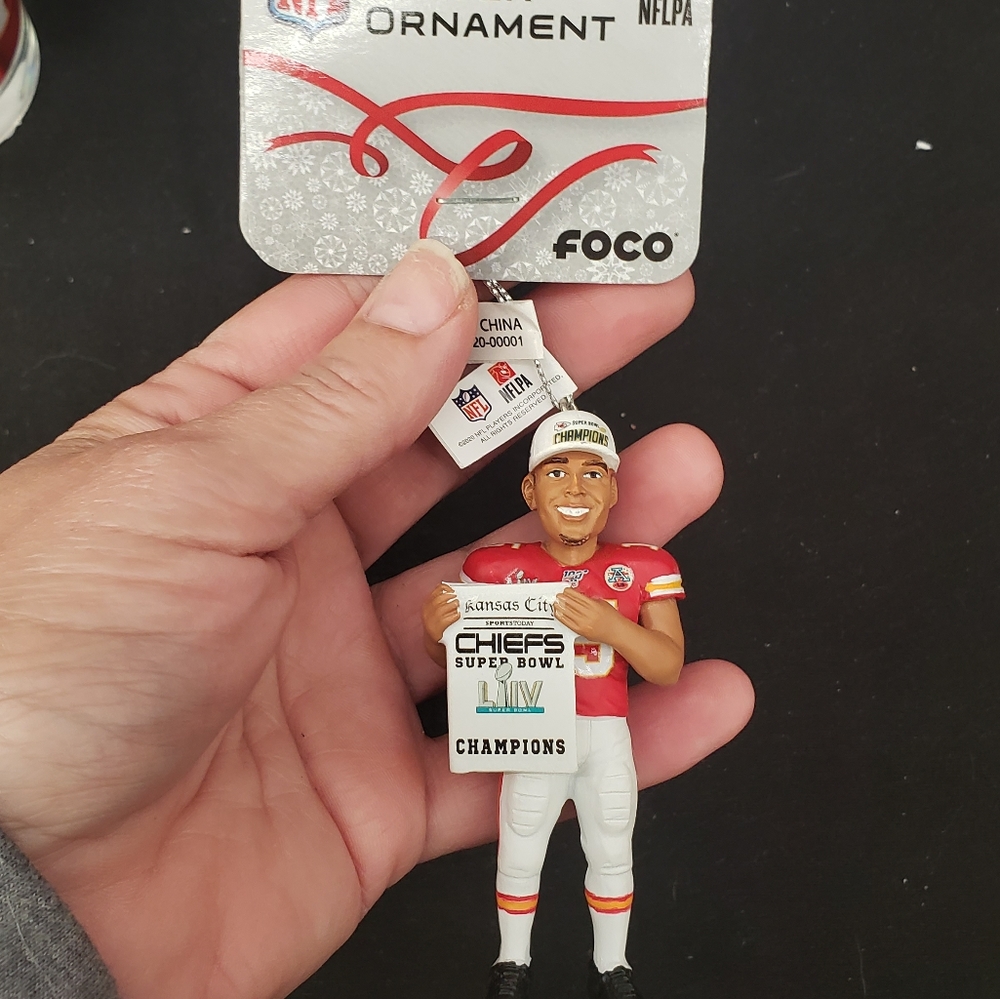 Patrick Mahomes LIV Christmas ornament